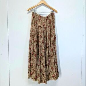 Denim & Supply Ralph Lauren Beige Floral Maxi Skirt